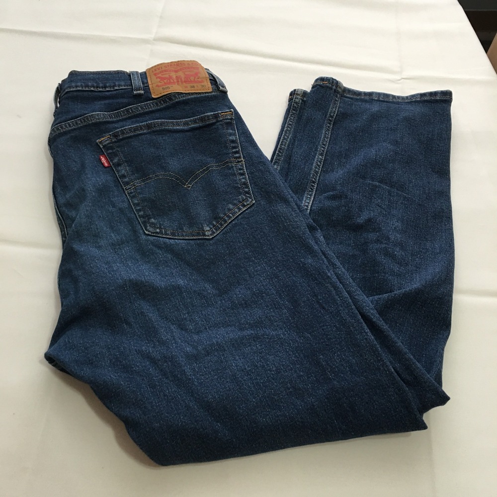 Levi's 505 Regular Fit Jeans Mens 38x30 Blue Straight Leg